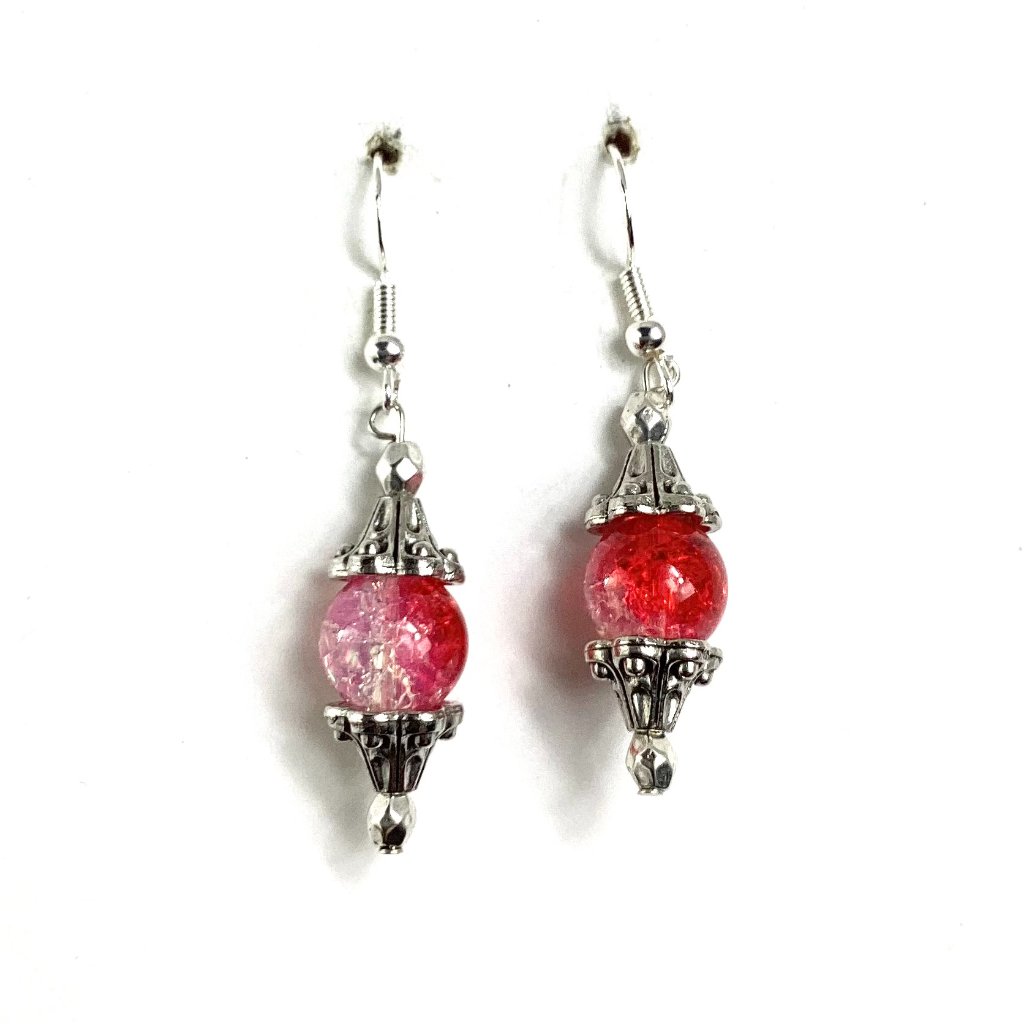 Crackle Bead Earrings Nwt